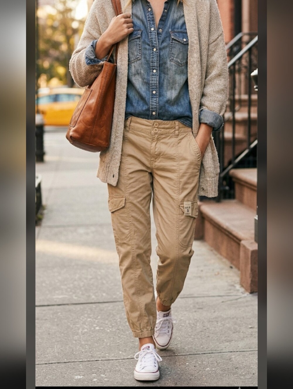 Sanctuary Rebal Pants Canvas Cargo Joggers Womens 29 x 29  Surplus Sustainable